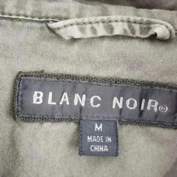 blanc noir Cotton Army Green Utility Jacket Hooded Women's M - Picture 4 of 6